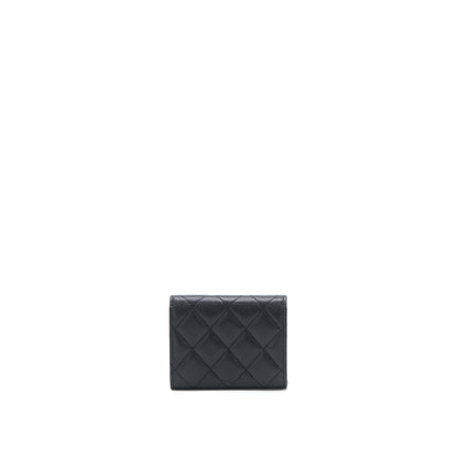 Chanel 23P Detailed CC logo Flap Card Holder Caviar Black LGHW (Microchip)