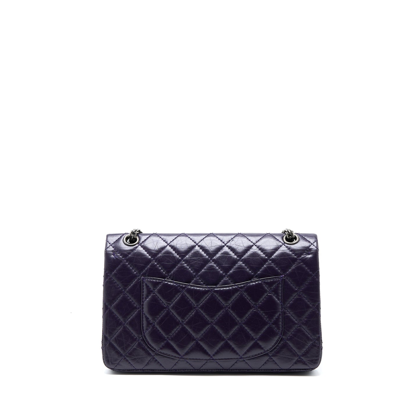 Chanel Large 2.55 Reissue Flap Bag Aged Calfskin Dark Purple Ruthenium Hardware
