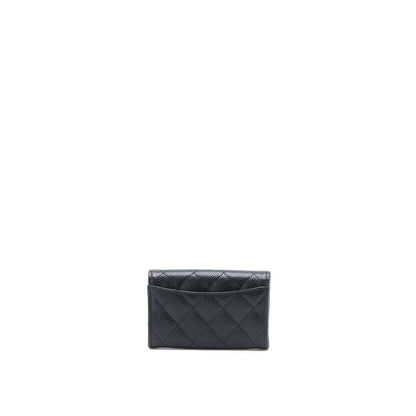 Chanel Classic Quilted Flap Card Holder Caviar Black GHW (Microchip)