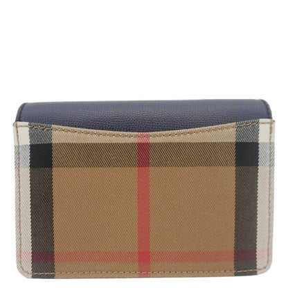 BURBERRY Hampshire Small House Check Crossbody Bag Navy Blue