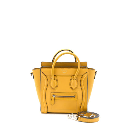 Celine Nano Luggage Purse Calfskin Yellow