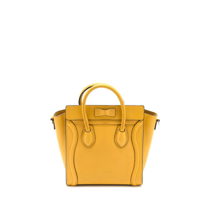 Celine Nano Luggage Purse Calfskin Yellow