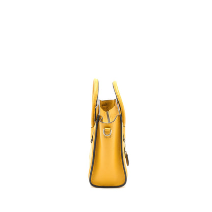 Celine Nano Luggage Purse Calfskin Yellow