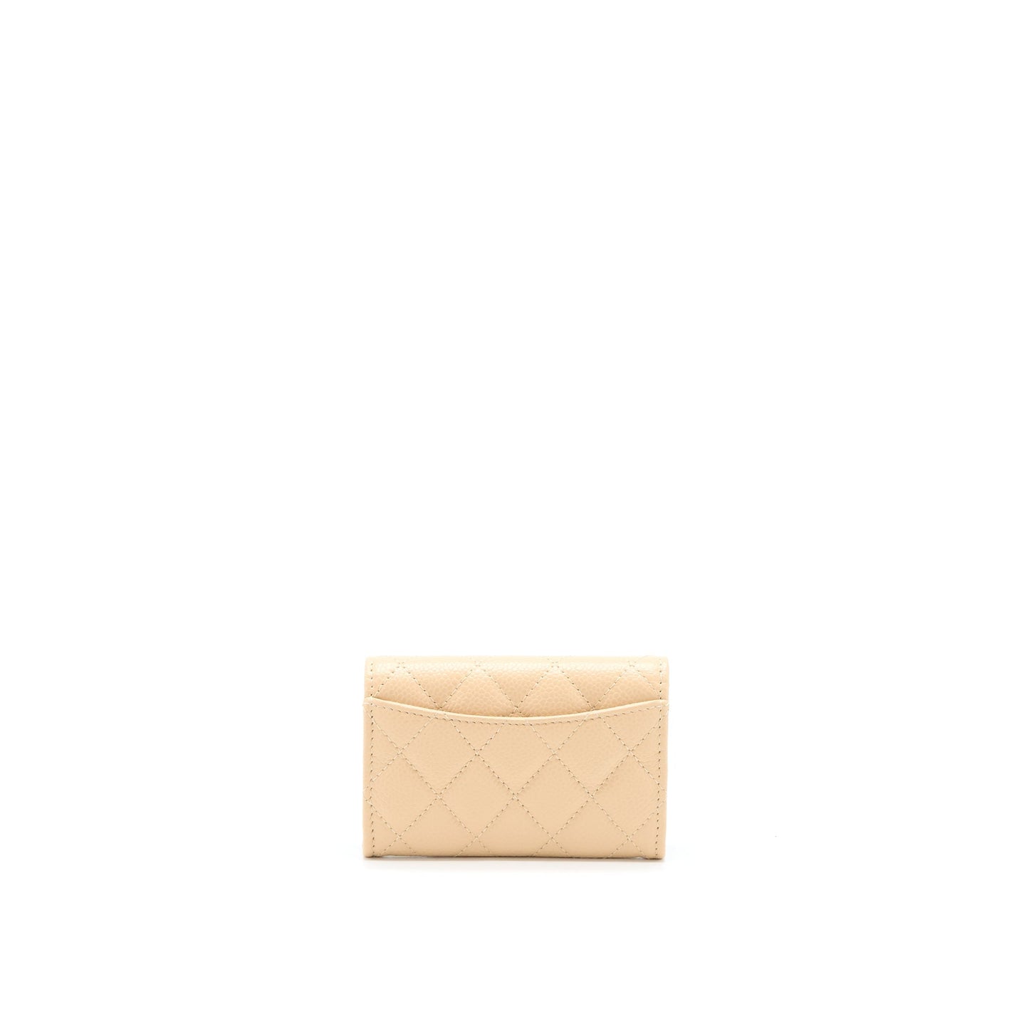 Chanel Classic Flap Card Holder Caviar Beige GHW (Microchip)