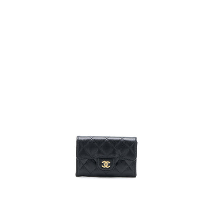 Chanel Classic Flap Card Holder Caviar Black GHW (Microchip)