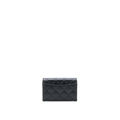 Chanel Classic Flap Card Holder Caviar Black GHW (Microchip)