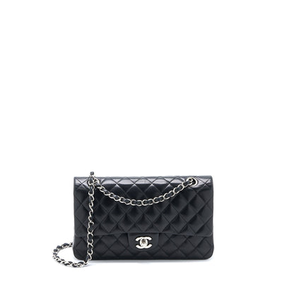 Chanel Medium Classic Double Flap Bag Lambskin Black SHW