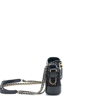 Chanel Small Gabrielle Hobo Bag Tweed/Leather Black Multicolour Hardware