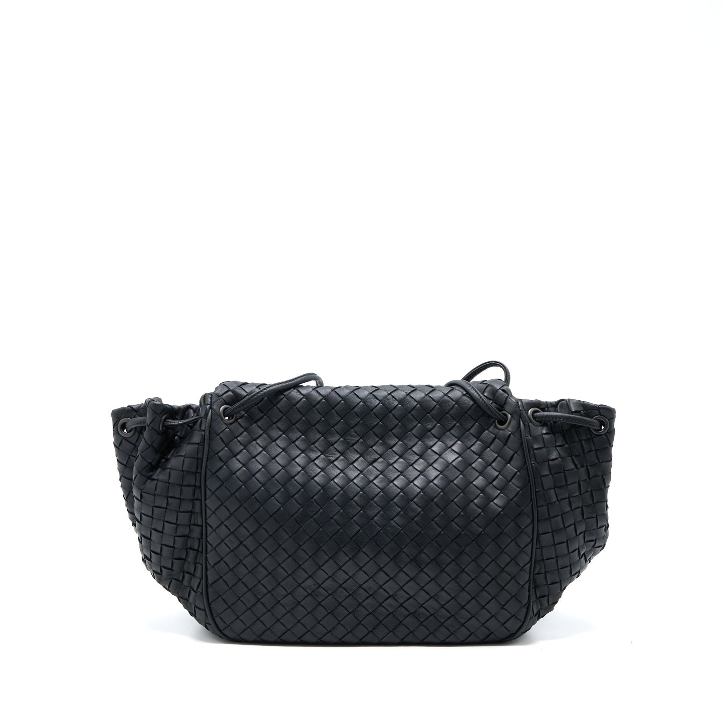 Bottega Veneta Intrecciato Flap Purse Black