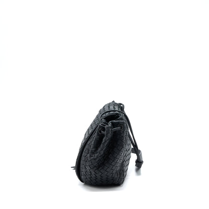 Bottega Veneta Intrecciato Flap Purse Black