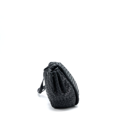 Bottega Veneta Intrecciato Flap Purse Black
