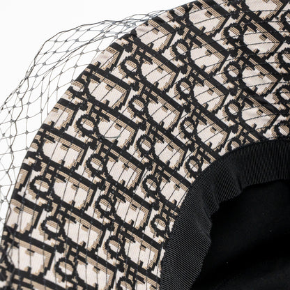 Dior Size 59 Teddy-D Brim Bucket Hat with Veil Black