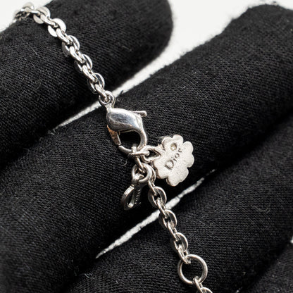 Dior Crystal Charm Bracelet Silver Tone