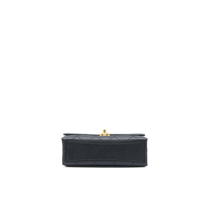 Chanel Detail Chain Flap Bag Grained Calfskin Black GHW (Microchip)