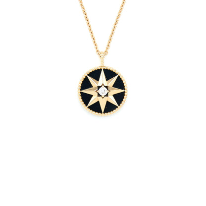 Dior Large Rose Des Vents Medallion Rose Gold With Diamond And Onyx