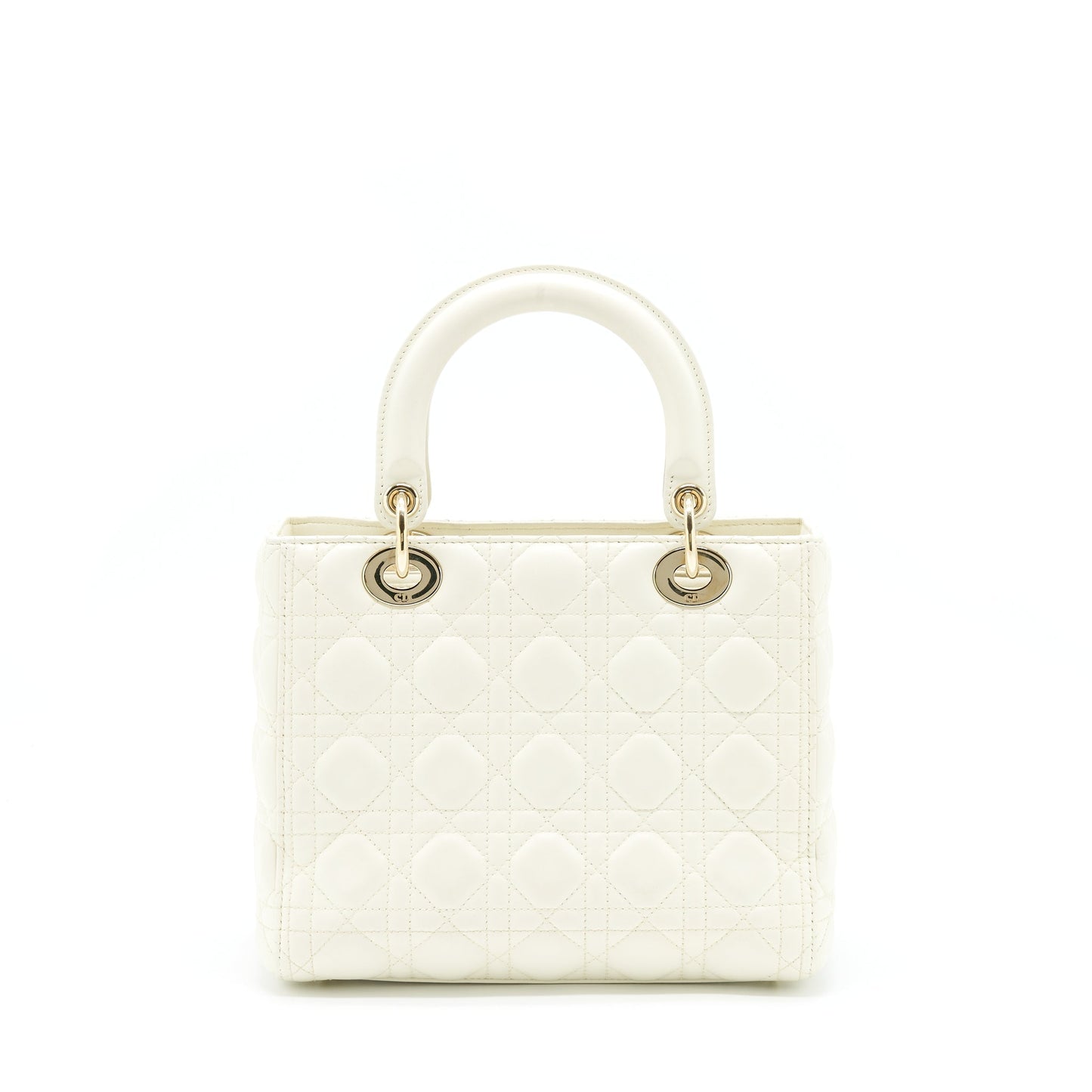 Dior Medium Lady Dior Purse Lambskin White
