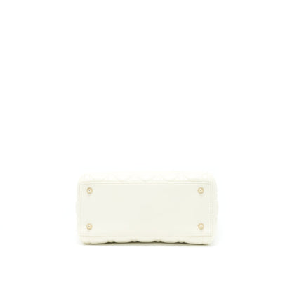 Dior Medium Lady Dior Purse Lambskin White