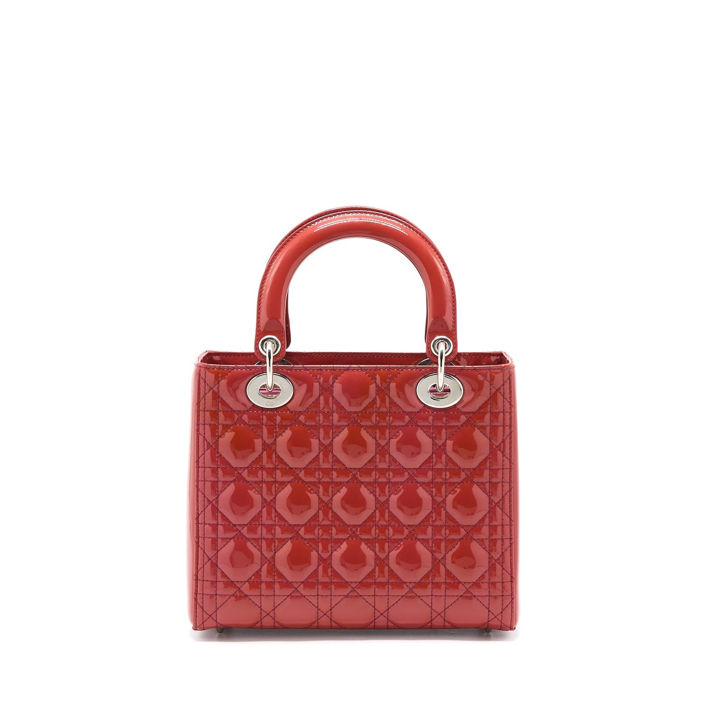 Dior Medium Lady Dior Patent Orange