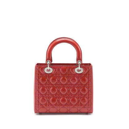 Dior Medium Lady Dior Patent Orange