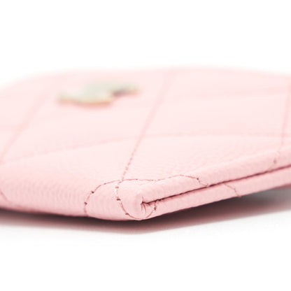 Chanel Classic Card Holder Caviar Pink LGHW
