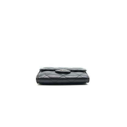 Chanel Classic Card Holder with Chain black LGHW Serial 30