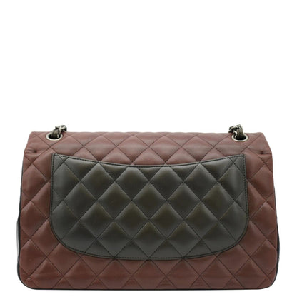 CHANEL Classic Double Flap Medium Quilted Leather Crossbody Tricolor