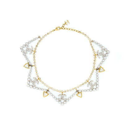 Chanel Crystal CC Choker Gold Tone