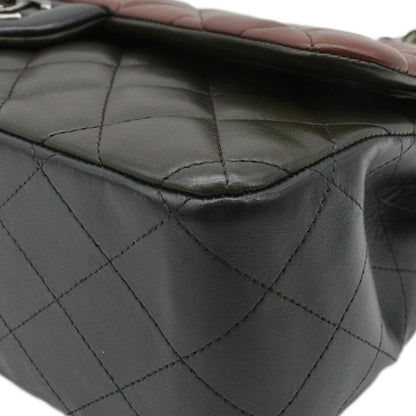 CHANEL Classic Double Flap Medium Quilted Leather Crossbody Tricolor