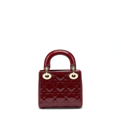 Dior lady Dior mini patent red