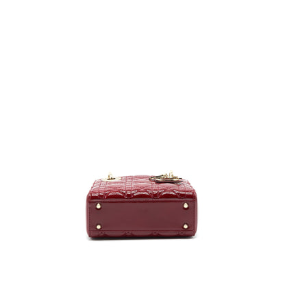 Dior lady Dior mini patent red
