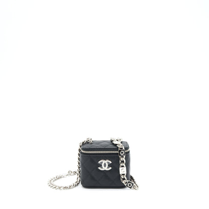 Chanel 22S mini vanity with giant chain caviar black HW