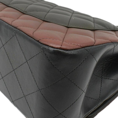 CHANEL Classic Double Flap Medium Quilted Leather Crossbody Tricolor