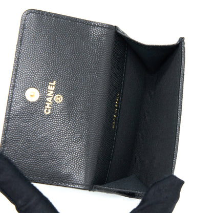 Chanel 23C Limited Edition Card Holder Caviar Black GHW (Microchip)