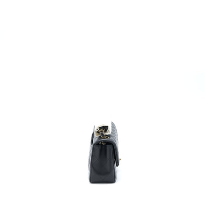 Chanel Mini Rectangular Flap Bag Lambskin Black LGHW (Microchip)