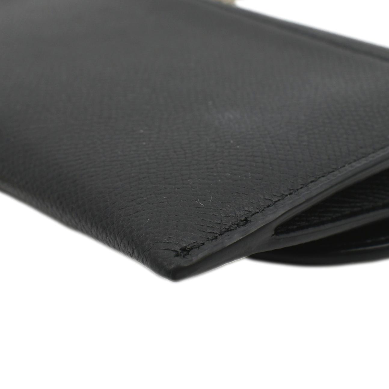 CHRISTIAN DIOR Long Saddle Leather Crossbody Chain Wallet Black