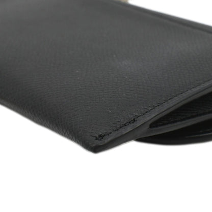 CHRISTIAN DIOR Long Saddle Leather Crossbody Chain Wallet Black
