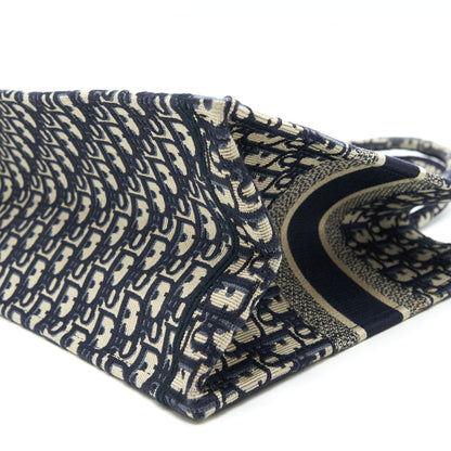Dior Small Booktote Bag Blue Oblique Embroidery