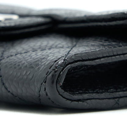 Chanel Classic Quilted Flap Card Holder Caviar Black SHW (Microchip)