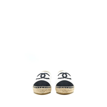 Chanel Size 37 Espadrilles Cotton/Tweed White/Black