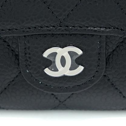 Chanel Classic Quilted Flap Card Holder Caviar Black SHW (Microchip)