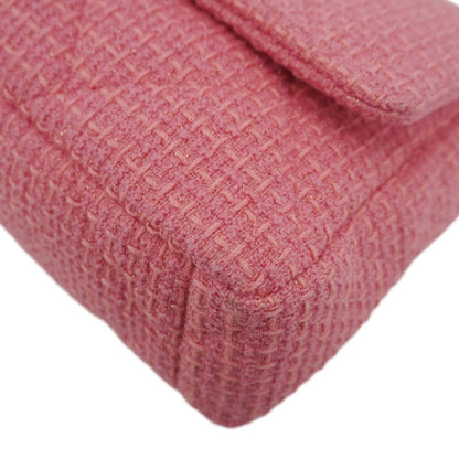 CHANEL 19 Flap Medium Quilted Tweed Shoulder Bag Rose Pink
