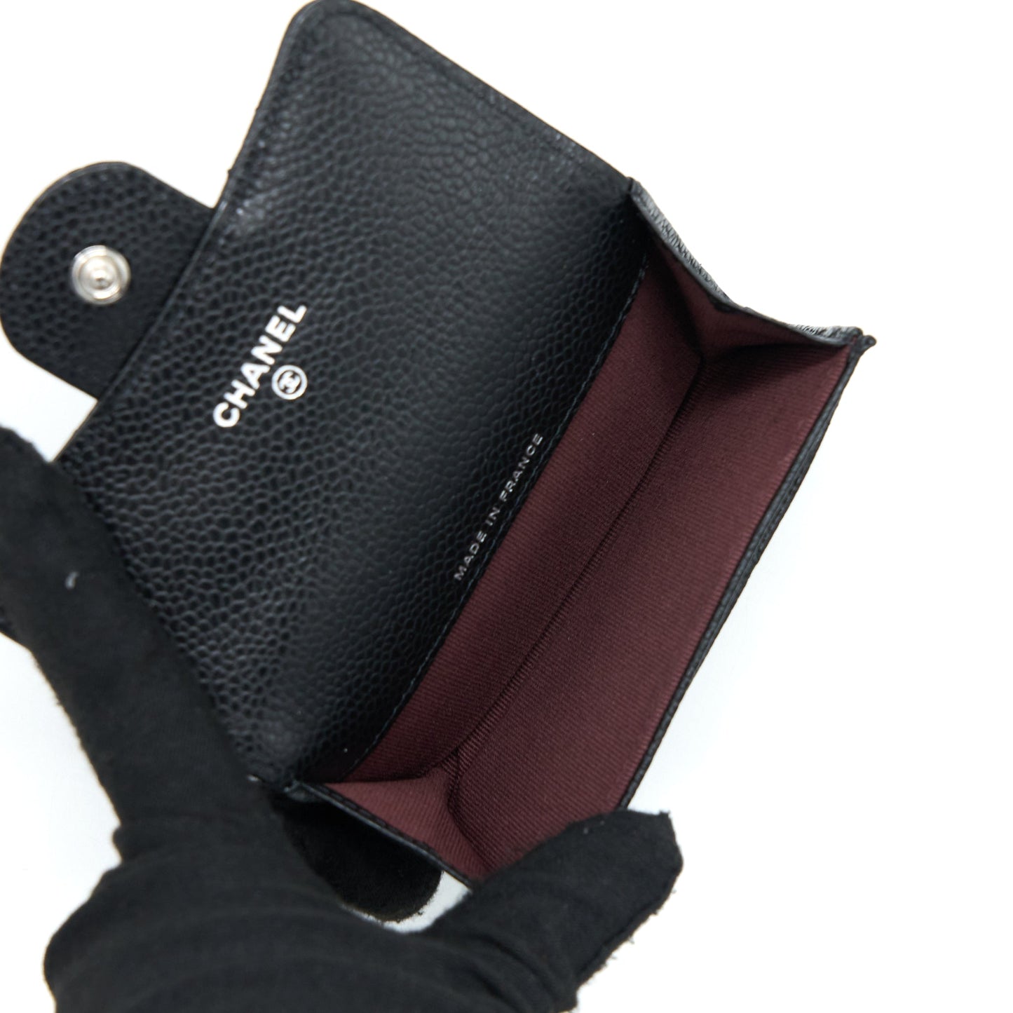 Chanel Classic Quilted Flap Card Holder Caviar Black SHW (Microchip)