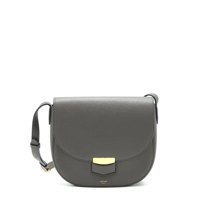 Luxury CELINE Trotteur Bag Large Grained Calfskin Grey