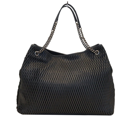 CHANEL Calfskin Laser Cut Perforated CC Tote Black