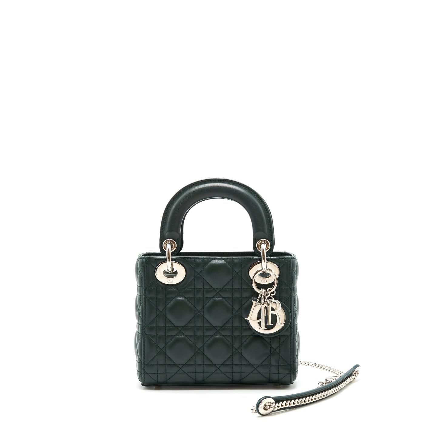 Dior mini Lady Dior lambskin Dark Green