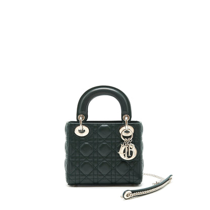 Dior mini Lady Dior lambskin Dark Green