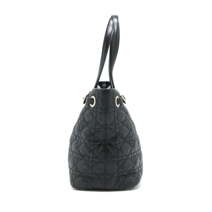 Dior Lady Dior Tote Purse Canvas Black