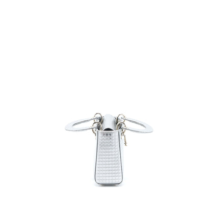 Dior Mini Lady Dior Patent Metallic Silver