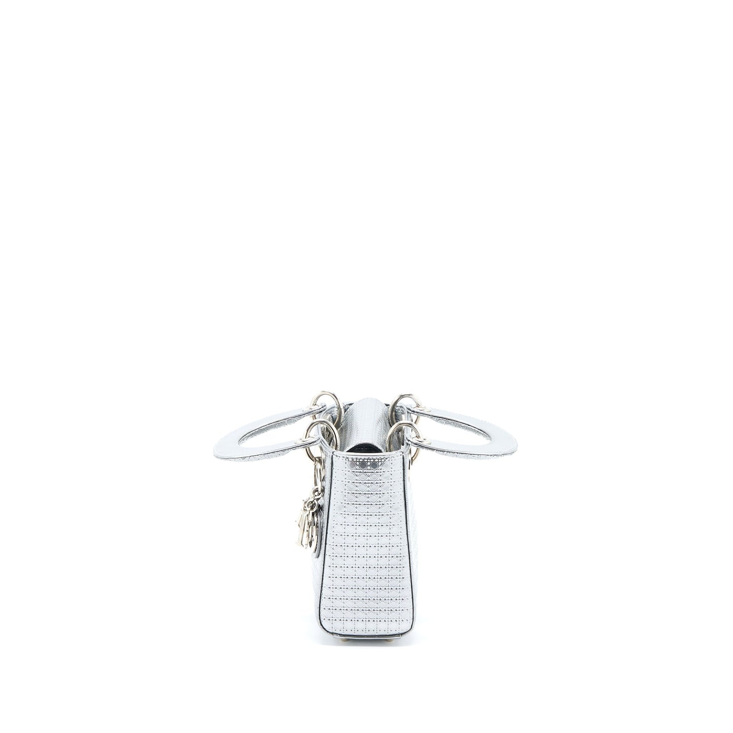 Dior Mini Lady Dior Patent Metallic Silver