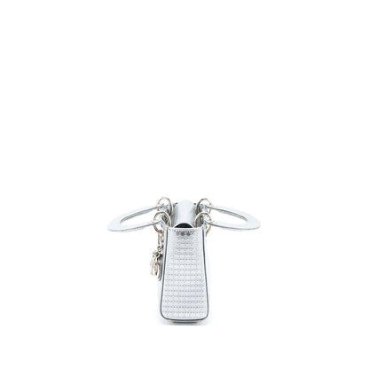 Dior Mini Lady Dior Patent Metallic Silver